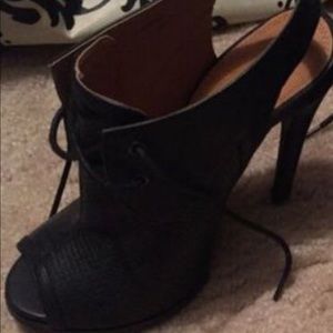 Open toe laced up heels